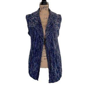 Chico’s Addictions Knit Cardigan Size 0 US Small Sleeveless Chunky Knit Blue